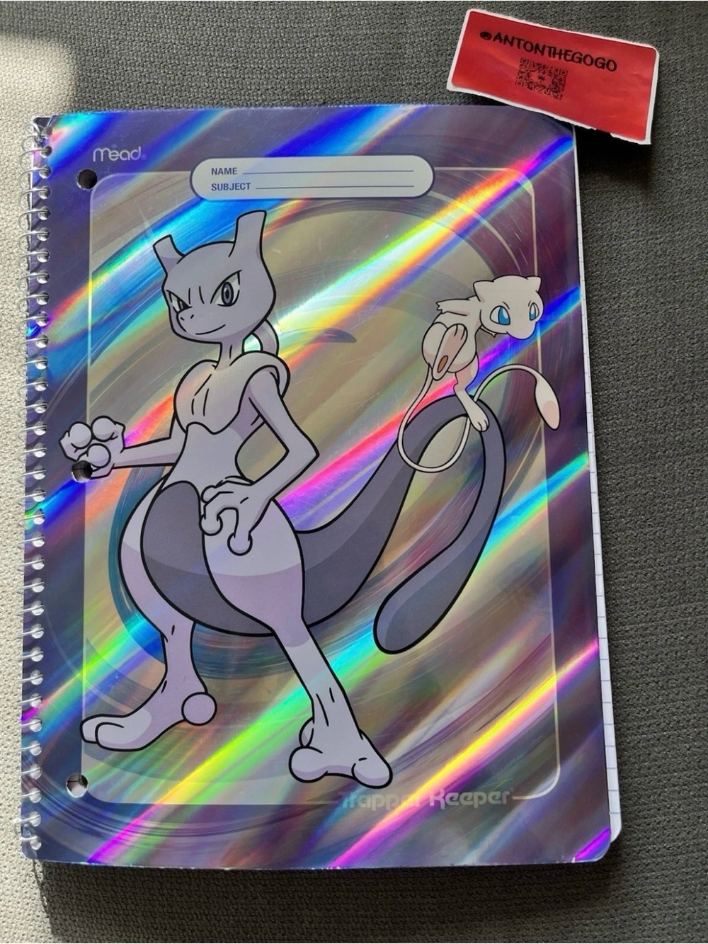 Pokemon Holographic Mewtwo & Mew Notebook - Purple, White, Black